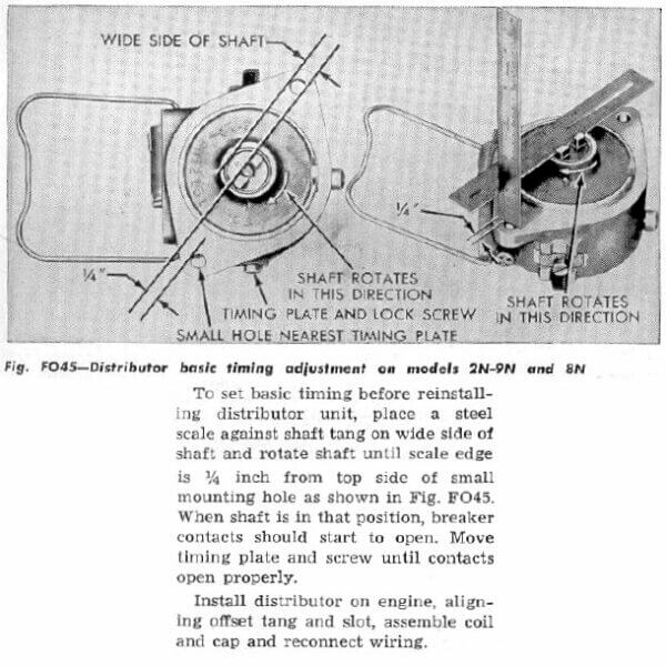 Front Distributor Timing Ford Fordson Collectors Association